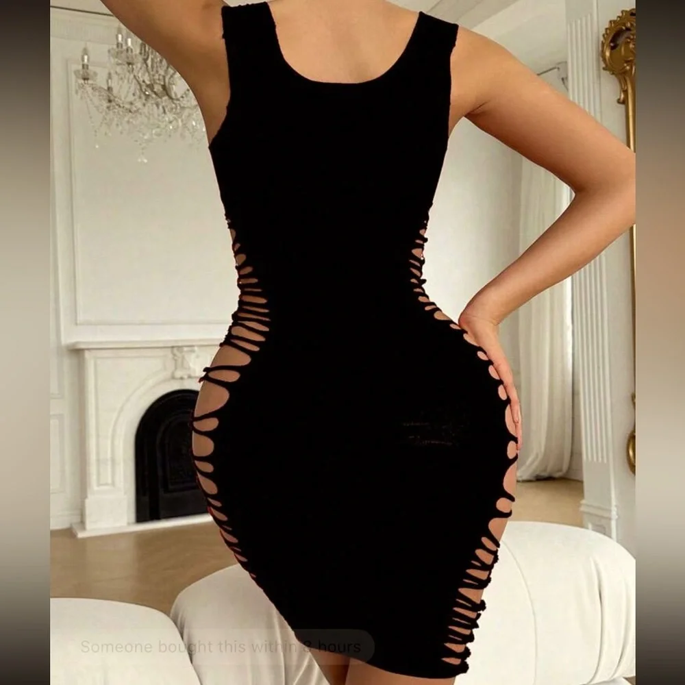 Temptress Black Cut Out Bodystocking Dress NEW 🏷️ - Picture 2 of 4